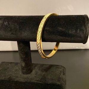 Gold Plated Coach Logo Bangle Bracelet